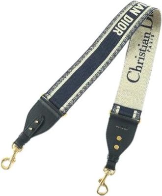 Dior Pre-owned Accessories, female, Blue, Size: ONE SIZE Pre-owned Oblique Canvas Shoulder Strap