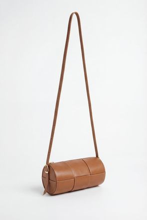 FURNIQ Harley Woven Leather Handbag in Tan Brown at Nordstrom