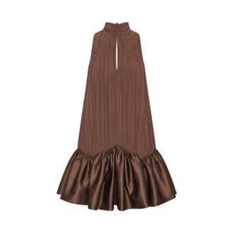 Rotate ROTATE Birger Christensen, Short Dresses, female, Brown, Size: XS Short Dresses