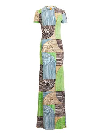 Silvia Tcherassi geometric yara dress - Blue