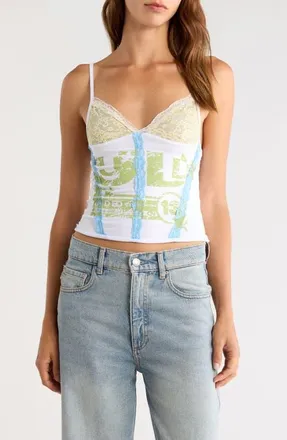 Jaded London Jersey Camisole With Lace Cups in Multi at Nordstrom, Size 12