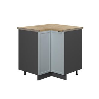 Vicco Mobile Ad Angolo Cucina Fame-line, Blu-grigio Chiaro, 80.5 Cm, Pl Rovere