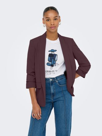 Only Longblazer ONLY ONLEVI LIFE 3/4 LOOSE BLAZER CC TLR, Damen, Gr. 34, winetasting, Obermaterial: 95% Polyester, 5% Elasthan, unifarben, loose fit, Blaze