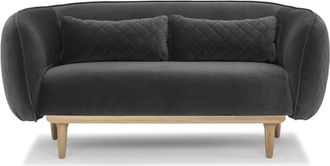 PIB Sofá redondo de 2 plazas en tejido gris oscuro