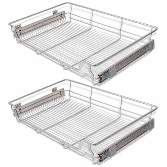 vidaXL Vidaxl - Bandejas De Alambre Extra&iacute;bles 2 Unidades Plateado 800 Mm