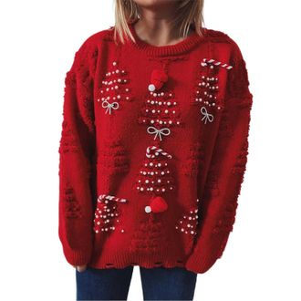 Generic Ladies Jumpers Roll Neck Christmas Jumper Women Knit Jumper Xmas Casual Long Sleeve Pullover Sweater Tops Pullover