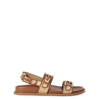 Michael Kors Flat Sandals, female, Brown, Size: 10 US Nia Flat Sandal