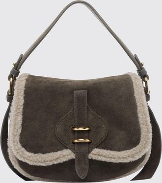 Coccinelle Mini borsa a mano Mavery in shearling e pelle martellata bicolor