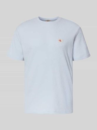 Calvin Klein Jeans Regular Fit T-Shirt mit Logo-Patch in Hellblau, Gr&ouml;&szlig;e XXL