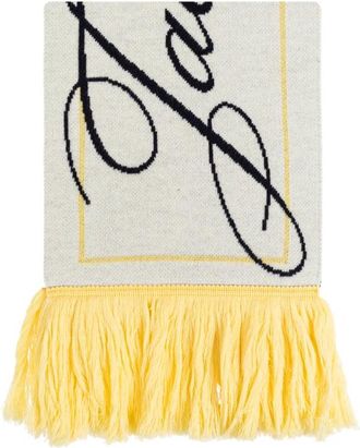 Jacquemus The Liga Scarf - unisex - Wintersjaals - Wit - ONE Size - Wol - Accessoires