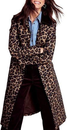 Boden Lancaster Leopard Print Mac Coat at Nordstrom, Size 12