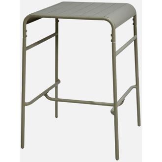 Sweeek Sweeek - Mesa alta de jardín de metal, 2 plazas, Amelia, Verde kaki, 70x70x95 cm