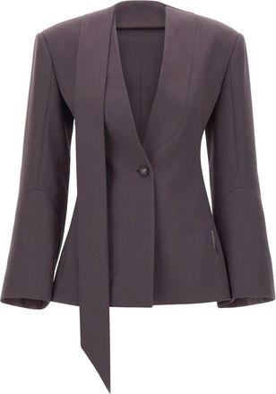 The Attico THE Attico Jassen Paars - Dames - Blazers - Paars - S - Wol - Jassen