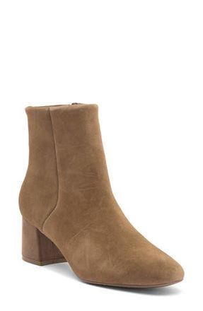 Blondo Etana Waterproof Block Heel Bootie in Taupe Sued at Nordstrom Rack, Size 5.5