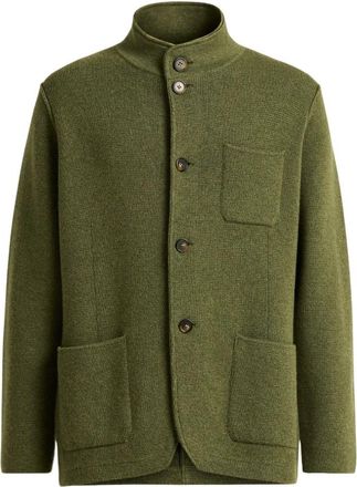 Kiton Kasjmier Casual Jas - Heren - Cashmere truien - Groen - XL - Kasjmier - Truien & Vesten