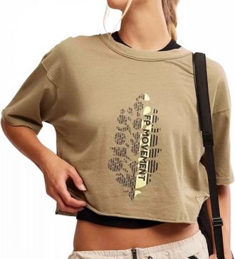 Free People Inspire Logo Crewneck Tee In Sage Combo