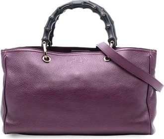 Gucci Pre-owned Gucci Medium Calfskin Bamboo Shopper Satchel Ladies 323660 520981