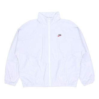 Nike Sportswear Heritage Windrunner corduroy Splicing Stand Collar Jacket White DA0032-043