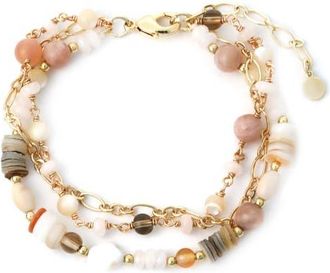 Panacea Beaded 3-Row Bracelet in Ivory at Nordstrom