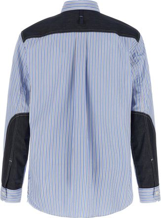 Junya Watanabe Denim Insert Striped Shirt - blue