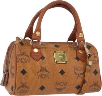 MCM Pre-owned Mini Boston Tas - Dames - Vintage Mini Tas - Bruin - ONE Size - Leer - Vintage