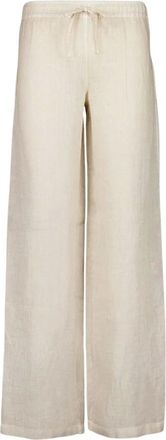 120% Lino Dames, Broeken, Beige, Maat: XS Linnen