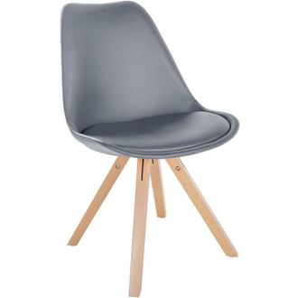 Clp Silla De Comedor Sofia En Polipiel Gris Natural (cuadrado)