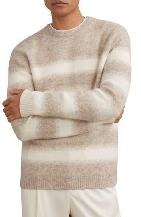 Reiss Piers Wool & Alpaca Blend Sweater in Oatmeal/white at Nordstrom Rack, Size Medium