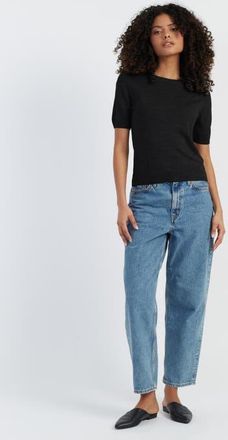 Chinti and Parker Pure Merino Wool Short Sleeve Tee in Black at Nordstrom, Size X-Small
