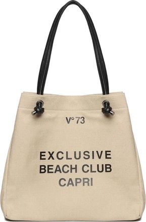 V&deg; 73 Borsa a spalla con logo - Toni neutri