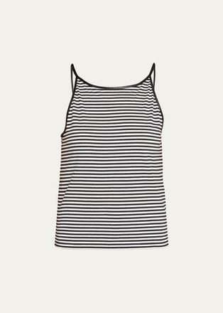Frame Denim The Leather-Trim Tank Top