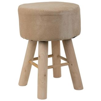 Wanderlust Deco Wanderlust Deco - Taburete De Madera Y Forrado De Tela Marr&oacute;n 32x32x44