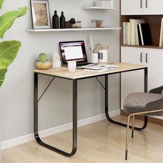 vidaXL Scrivania Computer Nera e Rovere 110x60x73 cm Legno Multistrato - Vidaxl