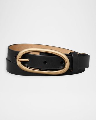 Tory Burch Large Pierced Leather Belt