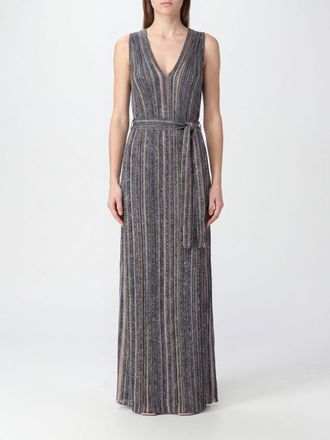 Missoni Multicolor Striped Lurex Long Evening Gown with Sequins