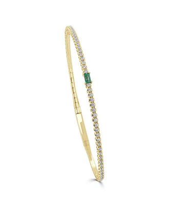 Sabrina Designs 14K 0.53 Ct. Tw. Diamond & Emerald Baguette Bangle Bracelet