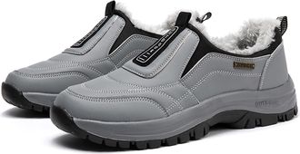 Generic Slip On Shoes Mens Without Laces - Winter Shoes for Men, Wide Foot Walking Shoes, Warm Lined Winter Boots, Non-Slip, Comfortable, Casual Shoes, Low To