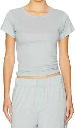 &Eacute;terne Fitted Crewneck Short Sleeve Cotton Modal T-Shirt In Dusty Blue