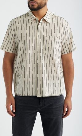 Percival Nancy Short Sleeve Button-Up Shirt in Ecru at Nordstrom, Size Xx-Large
