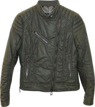 Belstaff Green Outlaw Waxed Biker Jacket Size S