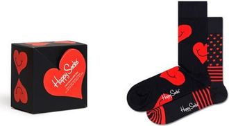 Happy Socks Assorted 2-Pack I Heart You Socks Gift Box in Red/Black at Nordstrom