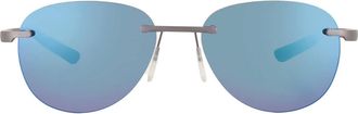 McLaren Blue Mirror Oval Unisex Sunglasses MLMS-85S02 C04 55