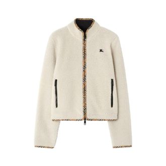 Burberry Felicia Fleece Jas - Dames - Jassen - Beige - L - Wol - Jassen