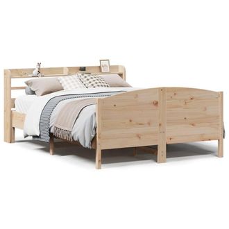 Berkfield Home Bed Frame without Mattress 150x200 cm King Size Solid Wood Pine in Light Tan