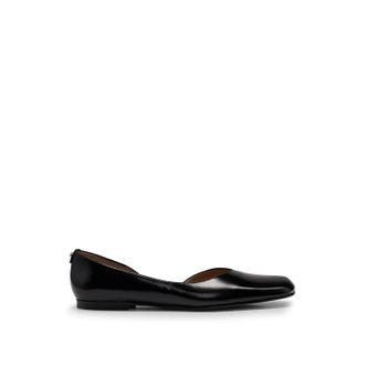 HUGO BOSS Womens Rose Ballerina Shoes in Black Leather (archived) - Size UK 4