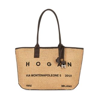 Hogan Tote Bags, female, Beige, Size: ONE SIZE Address Shopping Bag