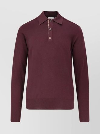 Burberry ribbed wool long-sleeve polo shirt