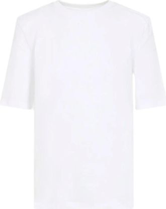 Frankie Shop Carrington Padded Shoulder Tee - Dames - T-shirts - Wit - L - Nylon - Tops