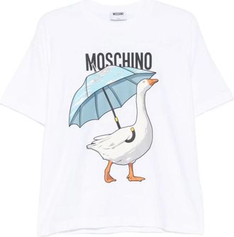 Moschino Tops, Dames, Wit, M, Nylon, T-shirt