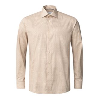 Eton Motif Slim Fit Signature Twill Shirt - Heren - Casual Overhemden - Oranje - 4XL - Katoen - Overhemden